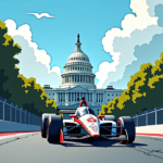 Alex Palou Secures Pole for INDYCAR’s Bumpy Freedom 250 — AI-generated editorial illustration