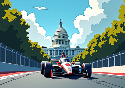 Alex Palou Secures Pole for INDYCAR’s Bumpy Freedom 250 — AI-generated editorial illustration