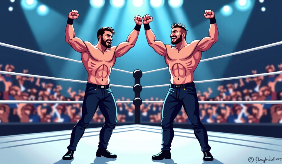 AEW Continental Challenge Cup: O’Reilly & Castagnoli Advance to Semifinals — AI-generated editorial illustration