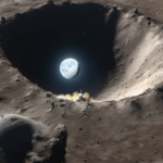 SpaceX Rocket Accidentally Crashes Into Moon, Creating 100‑Foot Crater — AI-generated editorial illustration