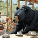 Bear Stuns Anniversary Couple by Jumping on Gatlinburg Tea Shop Counter — AI-generated editorial illustration