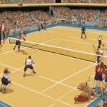 Jeep AVCA First Serve: Badgers Sweep, ASU Upsets Texas — AI-generated editorial illustration