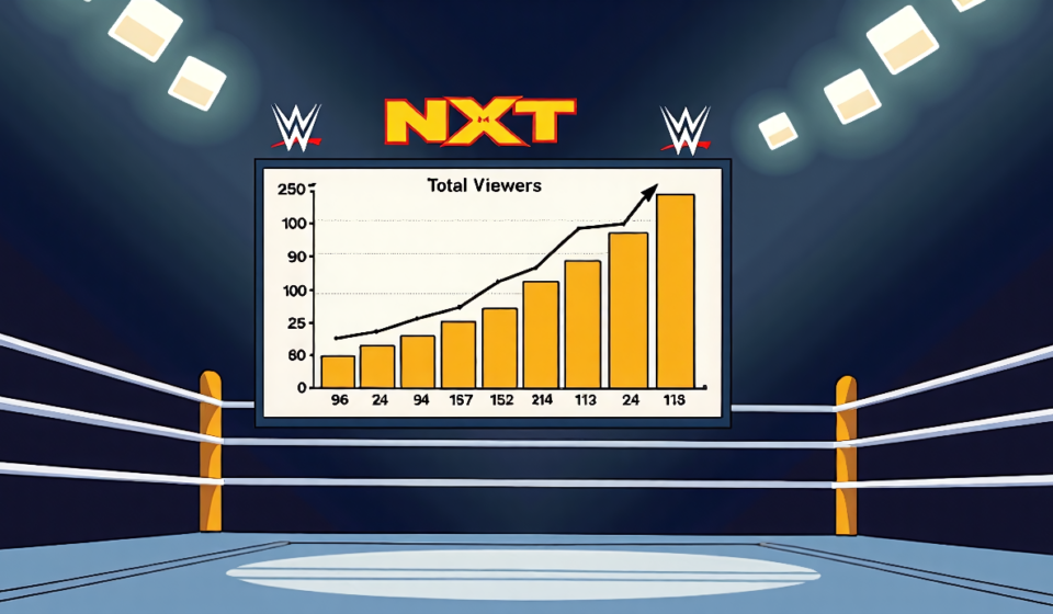 WWE NXT Viewership Drops on August 11, 2026, but Key Demographic Grows — AI-generated editorial illustration