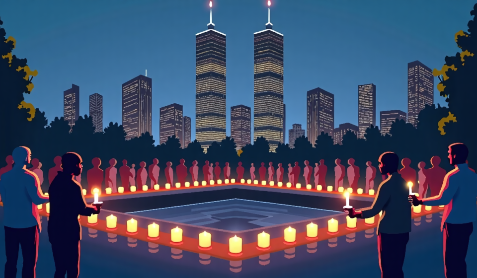 NYC’s 9/11 Legacy: 24 Years of Memory and Change — AI-generated editorial illustration