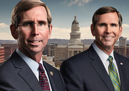 Beshear and Bacon Discuss COVID-19 Vaccination Mandates and Education Reform on Face the Nation — AI-generated editorial illustration