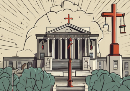 Catholic Group Calls for Excommunication of Massachusetts Gov. Healy Over Abortion Law — AI-generated editorial illustration