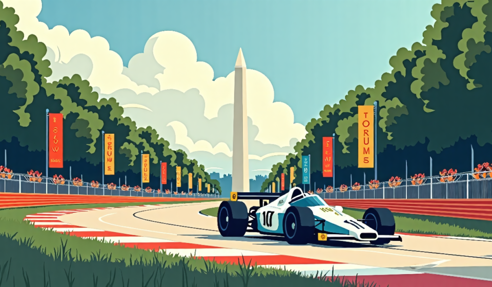 Freedom 250 Revives DC’s Historic Birthday Racing Tradition — AI-generated editorial illustration