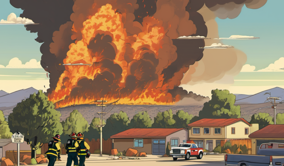 Nevada Governor Declares Emergency as Hawk Fire Rages 10,500 Acres — AI-generated editorial illustration