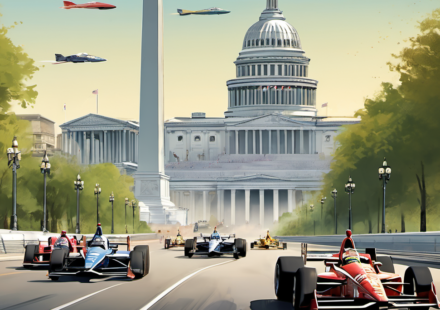 Freedom 250: IndyCar’s Monumental Race Through Washington’s Iconic Landmarks — AI-generated editorial illustration