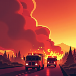 Hawk Fire Near Reno Forces Thousands to Evacuate — AI-generated editorial illustration