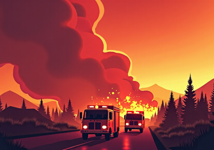 Hawk Fire Near Reno Forces Thousands to Evacuate — AI-generated editorial illustration