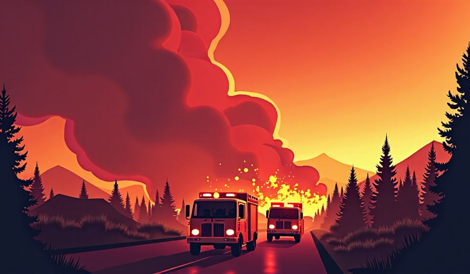 Hawk Fire Near Reno Forces Thousands to Evacuate — AI-generated editorial illustration