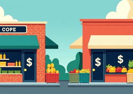 NYC Taxpayers May Pay Twice Under Mamdani’s Grocery Plan — AI-generated editorial illustration