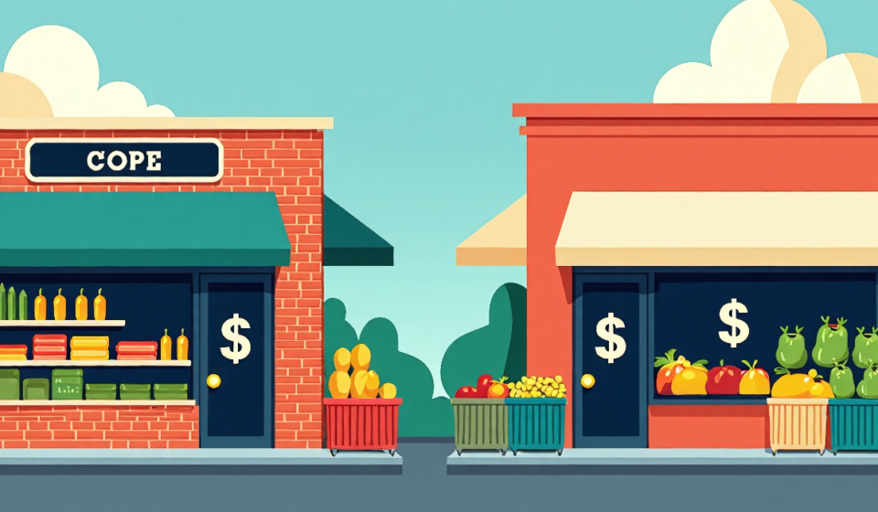 NYC Taxpayers May Pay Twice Under Mamdani’s Grocery Plan — AI-generated editorial illustration