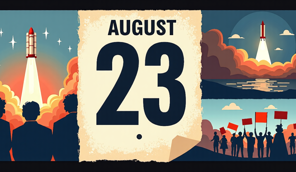 August 23: A Day of Reflection and Historical Milestones — AI-generated editorial illustration