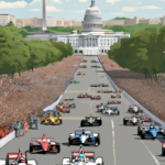 Freedom 250: IndyCars Rev Up Washington Streets for Iconic 200‑mph Race — AI-generated editorial illustration