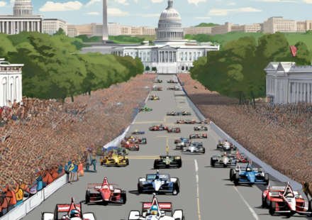 Freedom 250: IndyCars Rev Up Washington Streets for Iconic 200‑mph Race — AI-generated editorial illustration