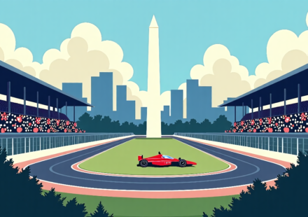IndyCar’s Freedom 250 Course: A Rapid Build to Racing Glory — AI-generated editorial illustration