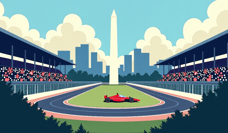 IndyCar’s Freedom 250 Course: A Rapid Build to Racing Glory — AI-generated editorial illustration