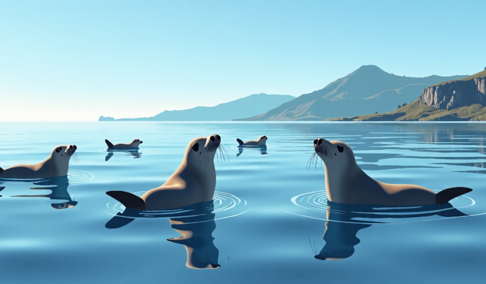 Harbor Seals Return to Oregon’s Netarts Bay: A Sunday Morning Sight — AI-generated editorial illustration