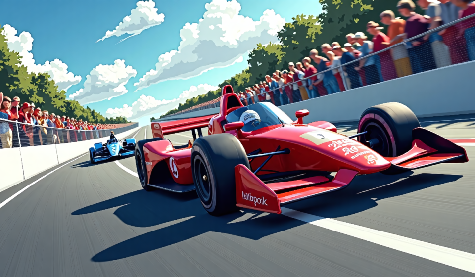 Alex Palou Favored to Win Freedom 250, Kirkwood Second — AI-generated editorial illustration
