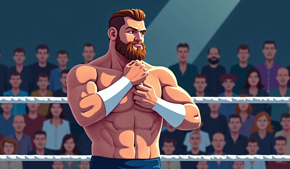 Matt Cardona Announces Torn Triceps Injury, Vows He’s Not Done — AI-generated editorial illustration