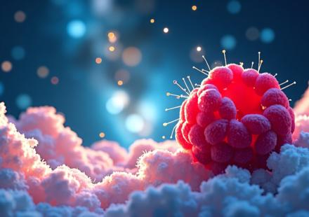 Astronomers Find Raspberry‑Like Sugar Floating Between Stars — AI-generated editorial illustration