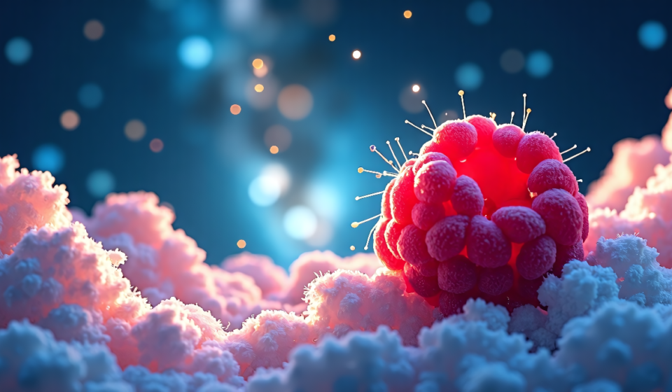 Astronomers Find Raspberry‑Like Sugar Floating Between Stars — AI-generated editorial illustration