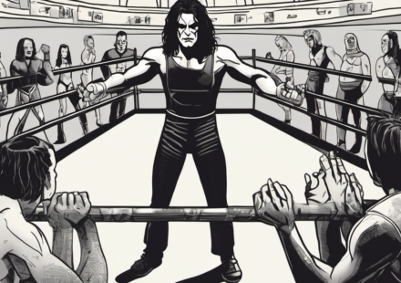 Eric Draven: 35 Years of Wrestling, Mentoring the Next Generation — AI-generated editorial illustration