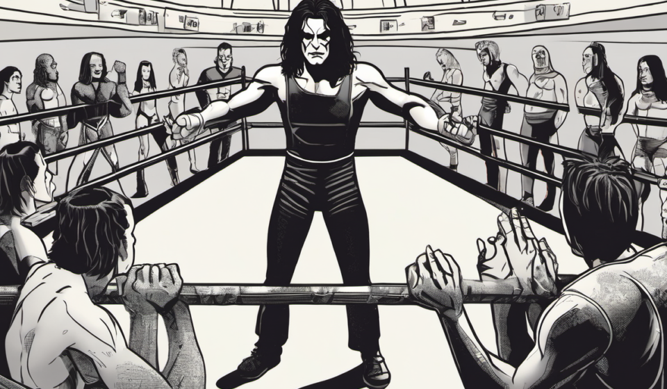 Eric Draven: 35 Years of Wrestling, Mentoring the Next Generation — AI-generated editorial illustration