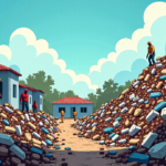 Massive Garbage Heap Collapses in Conakry, Killing 30+ — AI-generated editorial illustration