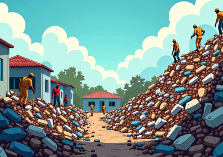 Massive Garbage Heap Collapses in Conakry, Killing 30+ — AI-generated editorial illustration