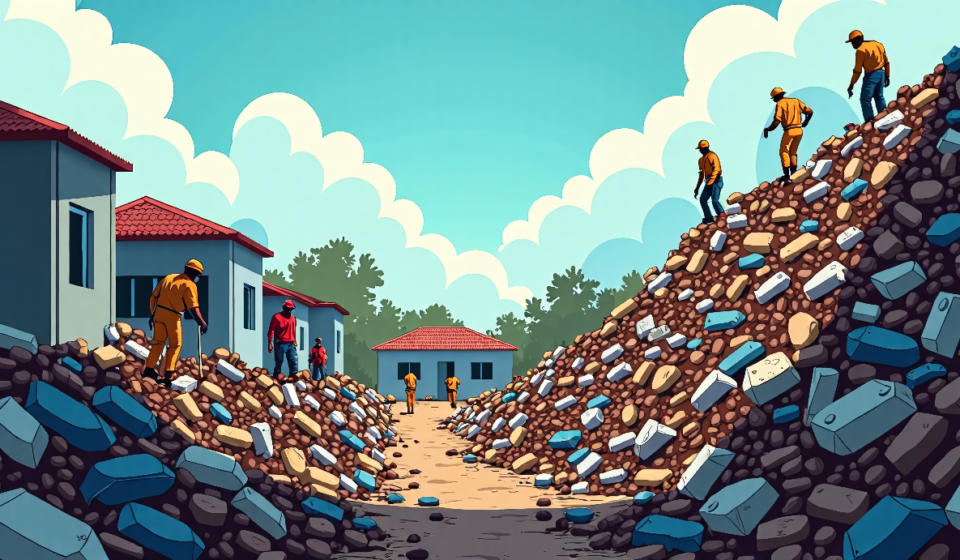 Massive Garbage Heap Collapses in Conakry, Killing 30+ — AI-generated editorial illustration