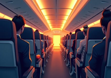 American Airlines Flight 2398 Lands Safely After Laptop Battery Fire — AI-generated editorial illustration