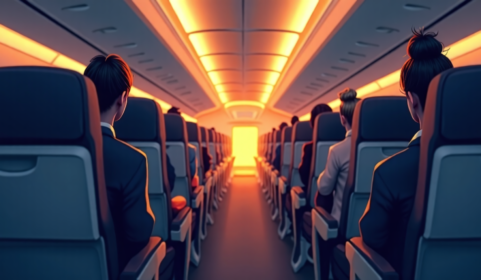 American Airlines Flight 2398 Lands Safely After Laptop Battery Fire — AI-generated editorial illustration
