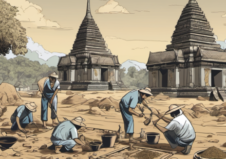 Ancient Gold Rings Unearthed in Thailand’s 2,000‑Year‑Old Burial — AI-generated editorial illustration