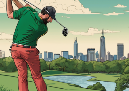 Rahm Secures Third Straight Season Points Title at LIV Golf Indy Finale — AI-generated editorial illustration