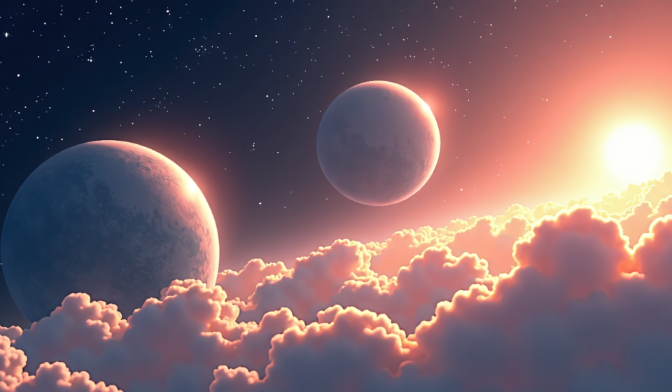 Two Super‑Puffy Planets Defy Density Limits, Weigh Less Than Cotton Candy — AI-generated editorial illustration