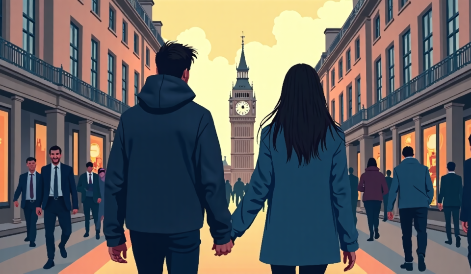 Kendall Jenner & Jacob Elordi Hand‑In‑Hand in London: A Date Night Snapshot — AI-generated editorial illustration