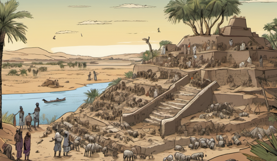 Egypt’s Kom Aziza Site Unveils 600 Years of Funerary Evolution — AI-generated editorial illustration