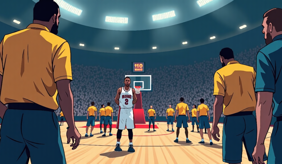Former NBA Center Ejected After Confrontation in WNBA Game — AI-generated editorial illustration