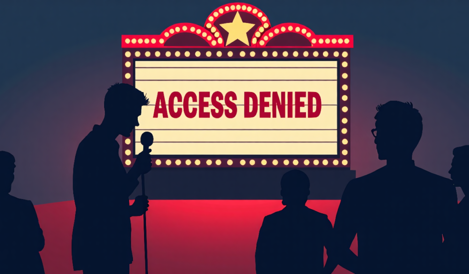 Chris Hansen Denied Entry to ‘Primetime’ Screening, Refuses NDA — AI-generated editorial illustration