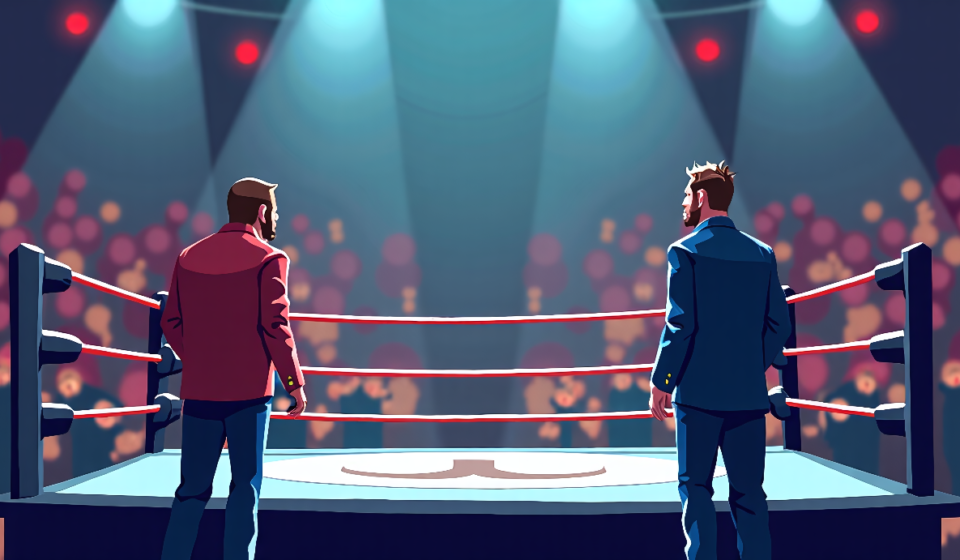 Ottawa’s WWE Raw: Contract Signing, Penta vs. La Parka Showdown — AI-generated editorial illustration