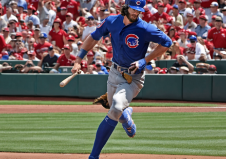 Cubs' Dansby Swanson Leaves Game with Left Side Discomfort After Swing-and-Miss — AI-generated editorial illustration