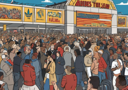 AEW Grand Slam Arrives in Paris: October 6 at Adidas Arena — AI-generated editorial illustration