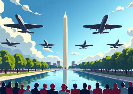 IndyCar Freedom 250 Grand Prix: 7 Spectacular Military Flyovers — AI-generated editorial illustration