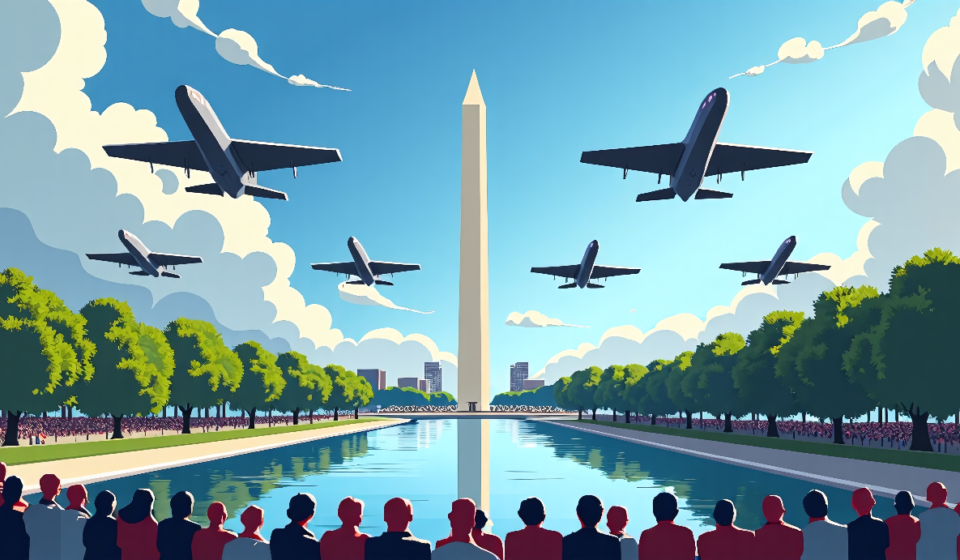 IndyCar Freedom 250 Grand Prix: 7 Spectacular Military Flyovers — AI-generated editorial illustration