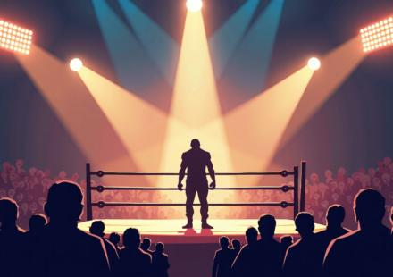AEW All In London 2026: Rumors of Former WWE Stars Joining the Casino Gauntlet — AI-generated editorial illustration