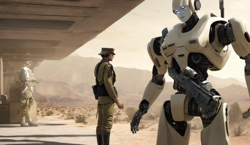 China Nears Deploying Humanoid Robot Soldiers, Says Developer — AI-generated editorial illustration