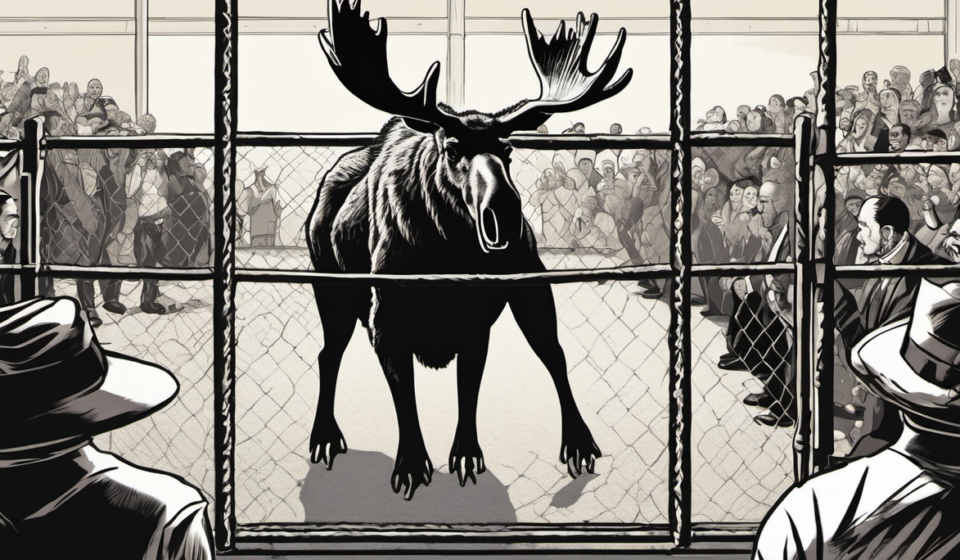 Moose Pays Tribute to Triple H with Dramatic Entrance at TNA Lockdown — AI-generated editorial illustration